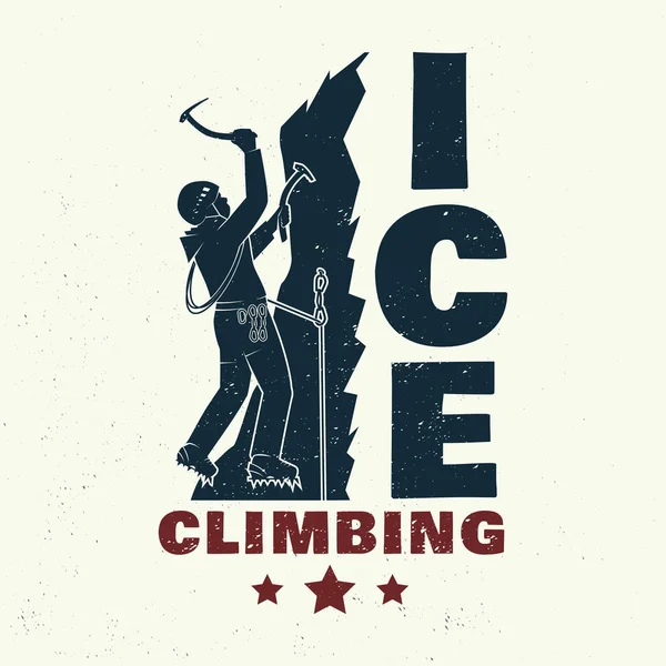 Vintage tipografi tasarımı ile dağlarda dağcı.