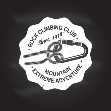 Vintage tipografi tasarımı ile hızlı bir şekilde bir tırmanma halat ve kemer bağlama için düğüm.