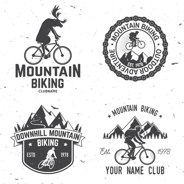 Conjunto de clubes de ciclismo de montaña. Ilustración vectorial . — Archivo Imágenes Vectoriales
