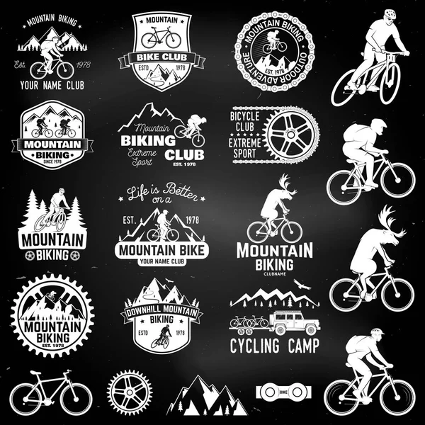 Mountain biking collection. Vector illustration. — Stock Vector