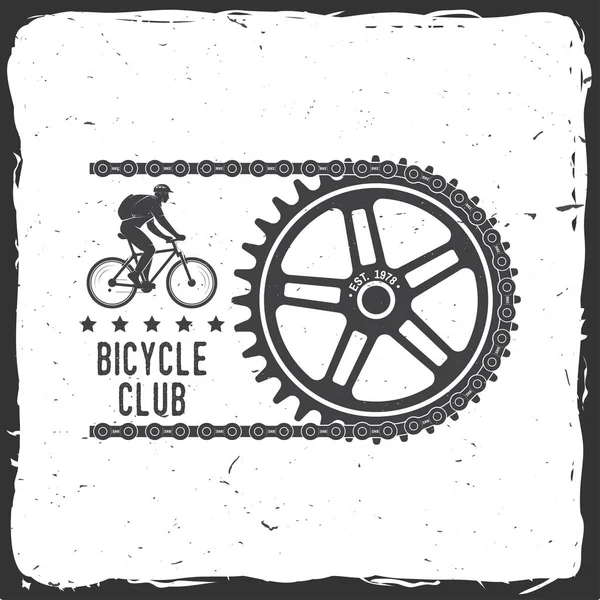 Vintage typografie design met fietsen vistuig en keten silhouet. Extreme sporten — Stockvector