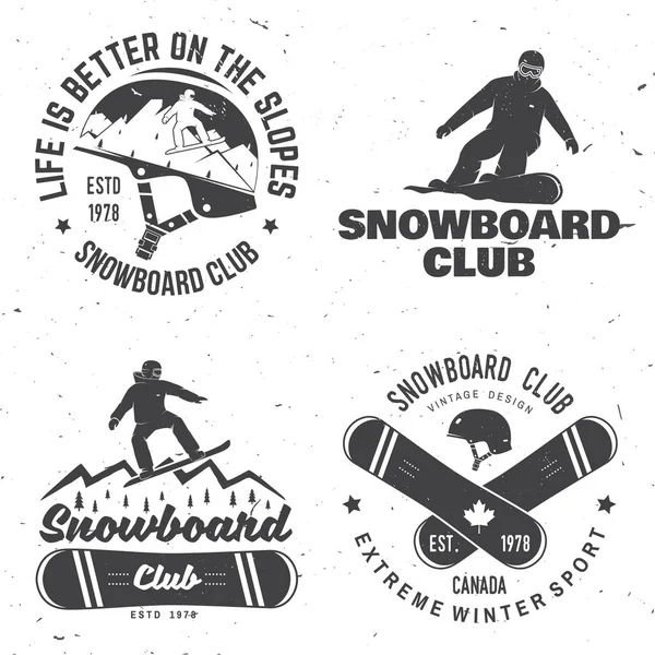 Snowboard Club Insignia kümesi. Hayat yamaçlarda iyidir.