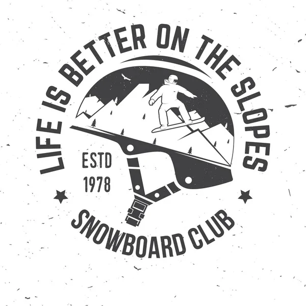 Snowboard Club. Vector illustration. Concept for shirt, print, stamp or tee. — Stock Vector