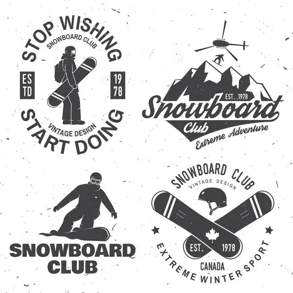 Snowboard Club Insignia kümesi. Hayat yamaçlarda iyidir.