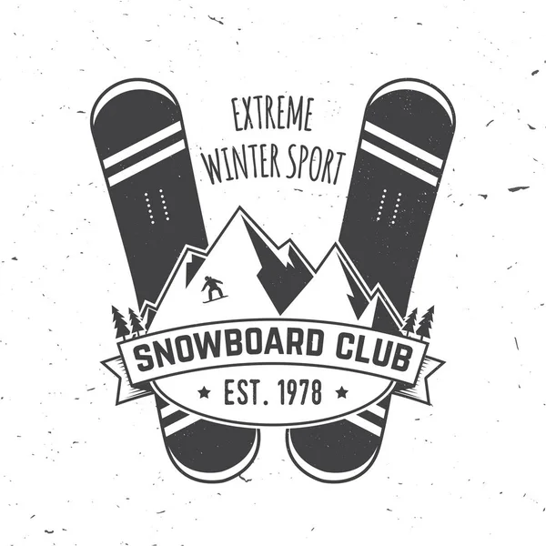 Club de snowboard. Ilustración vectorial. Concepto para camisa, estampado, estampado o camiseta . — Vector de stock