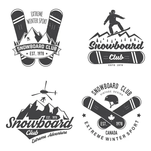 Set de Insignia de Snowboard Club . — Vector de stock