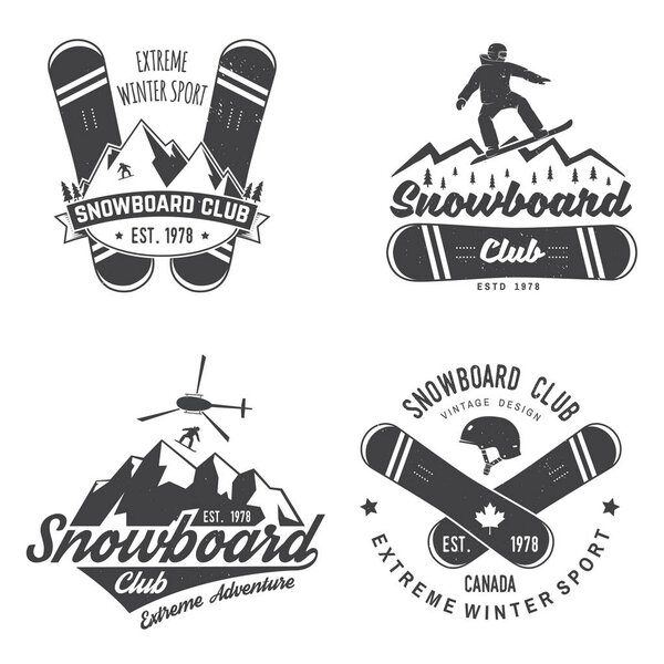 Set of Snowboard Club insignia.