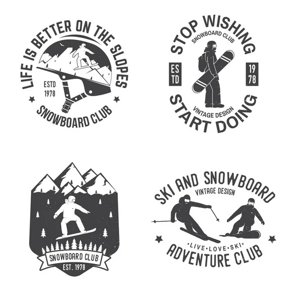 Σύνολο του insignia Snowboard Club. — Διανυσματικό Αρχείο
