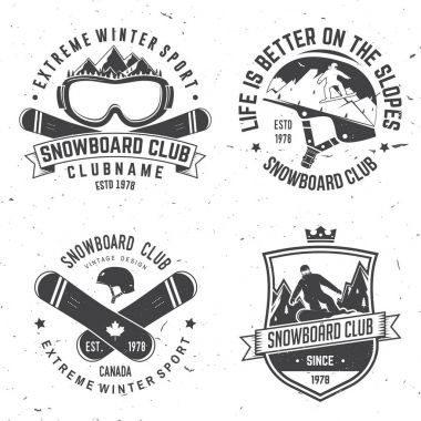 Snowboard Club Insignia kümesi.