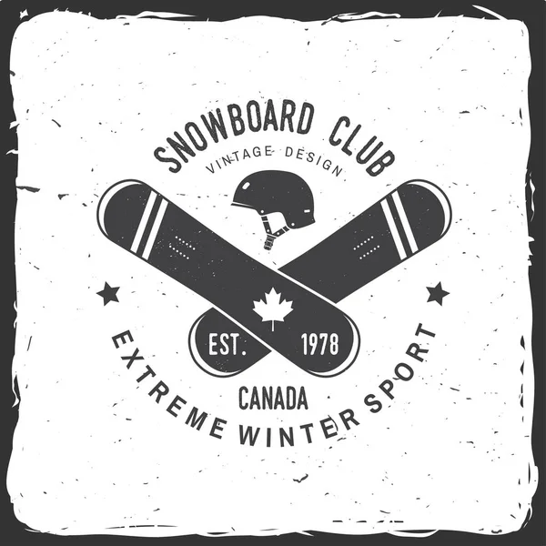 Snowboard Club. Vectorillustratie. Concept voor shirt, print, stempel of tee. — Stockvector