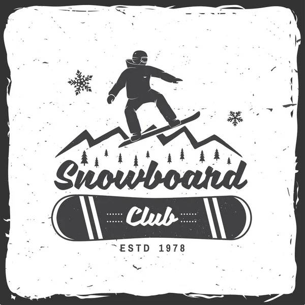 Snowboard Club. Vectorillustratie. Concept voor shirt of logo, afdrukken, stempel of tee. — Stockvector