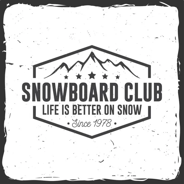 Snowboardowego klubu. Ilustracja wektorowa. Koncepcja koszula, druku, pieczęć lub tee. — Wektor stockowy