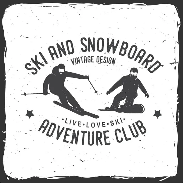 Ski- und Snowboardclub. Vektorillustration. — Stockvektor