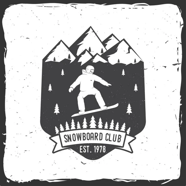 Snowboard Club. Vectorillustratie. Concept voor shirt of logo, afdrukken, stempel of tee. — Stockvector