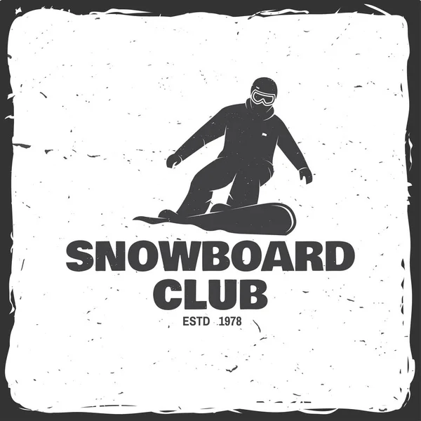 Snowboard Club. Vectorillustratie. Concept voor shirt of logo, afdrukken, stempel of tee. — Stockvector