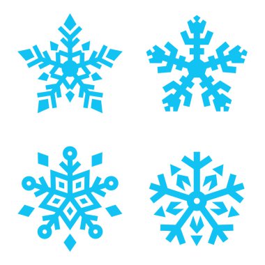 Beyaz arkaplanda izole kar taneleri kümesi.