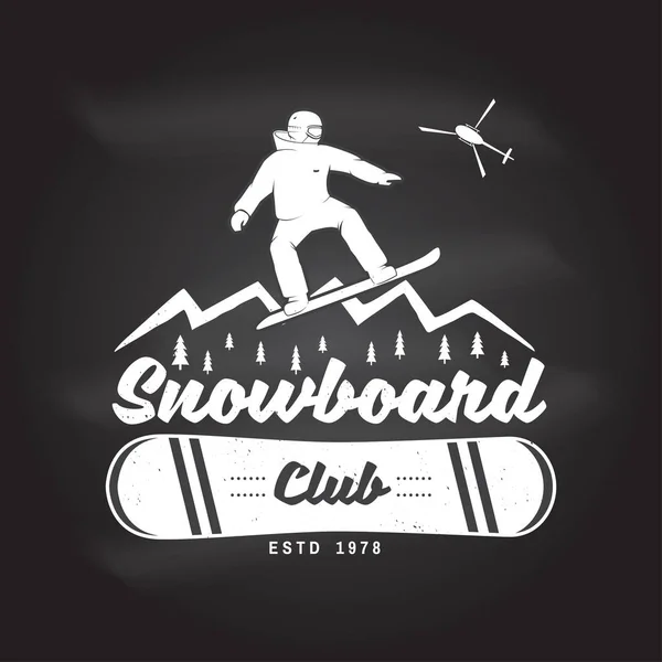 Snowboardclub. Vektorillustration. Konzept für Hemd oder Logo, Druck, Stempel oder Tee. — Stockvektor