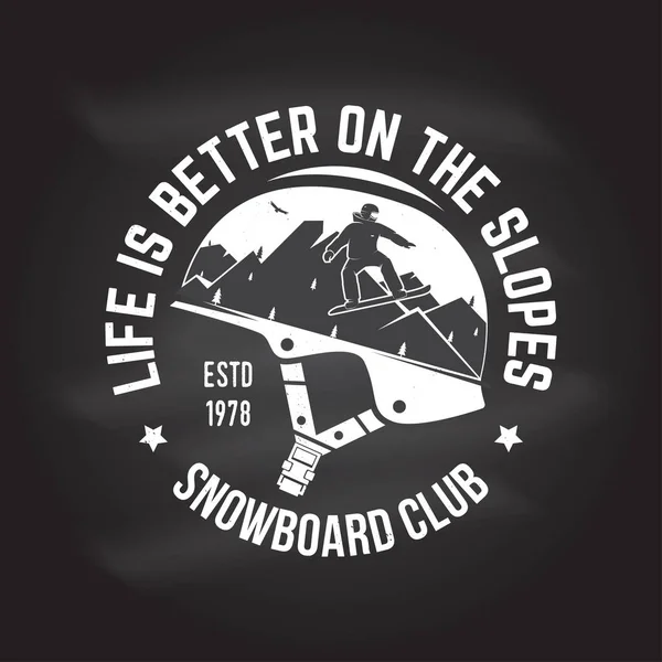 滑雪板俱乐部矢量插图。衬衫、印花、印花或三通的概念. — 图库矢量图片