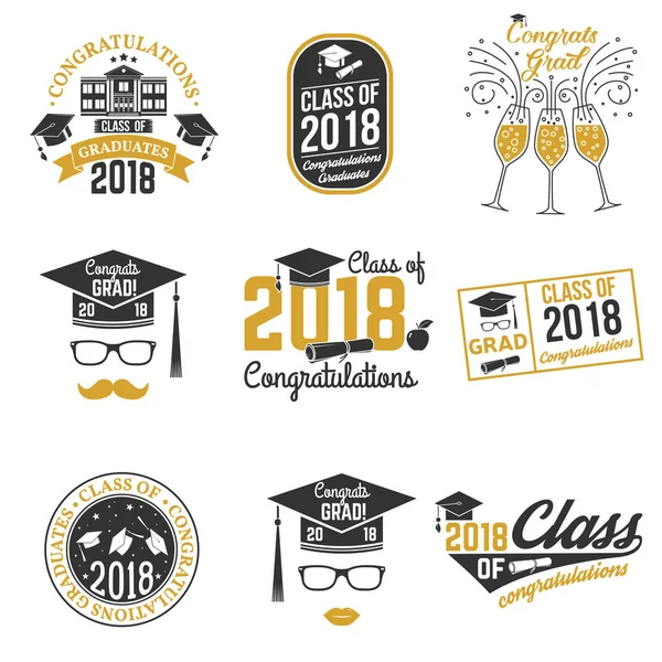 Vector Class of 2018 badge. — Stock Vector