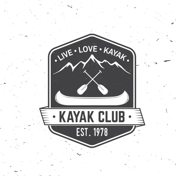 Kajakklubb. Live, love, kajak. Vektorillustration. — Stock vektor
