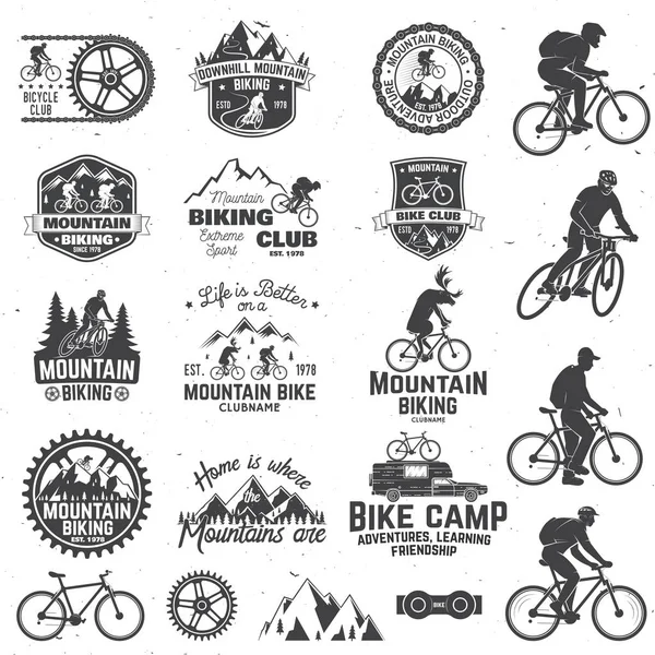 Mountain biking collection. Vector illustration. — Stock Vector