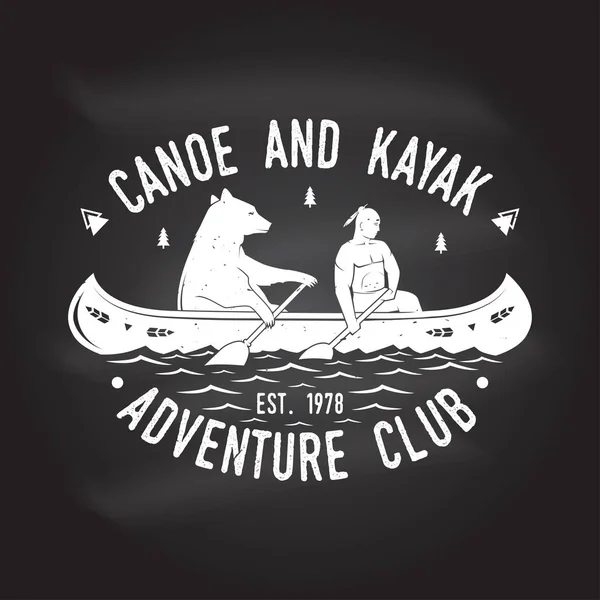 Club de canoa y kayak. Ilustración vectorial . — Vector de stock