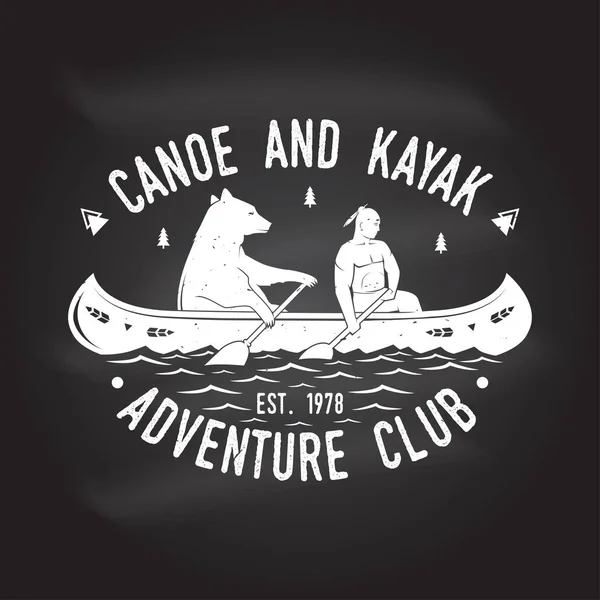 Club de canoë et kayak. Illustration vectorielle . — Image vectorielle