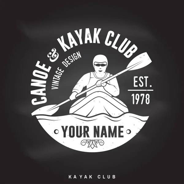 Canoa e kayak Club. Illustrazione vettoriale . — Vettoriale Stock