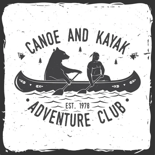 Canoe and Kayak club. Vector illustration.