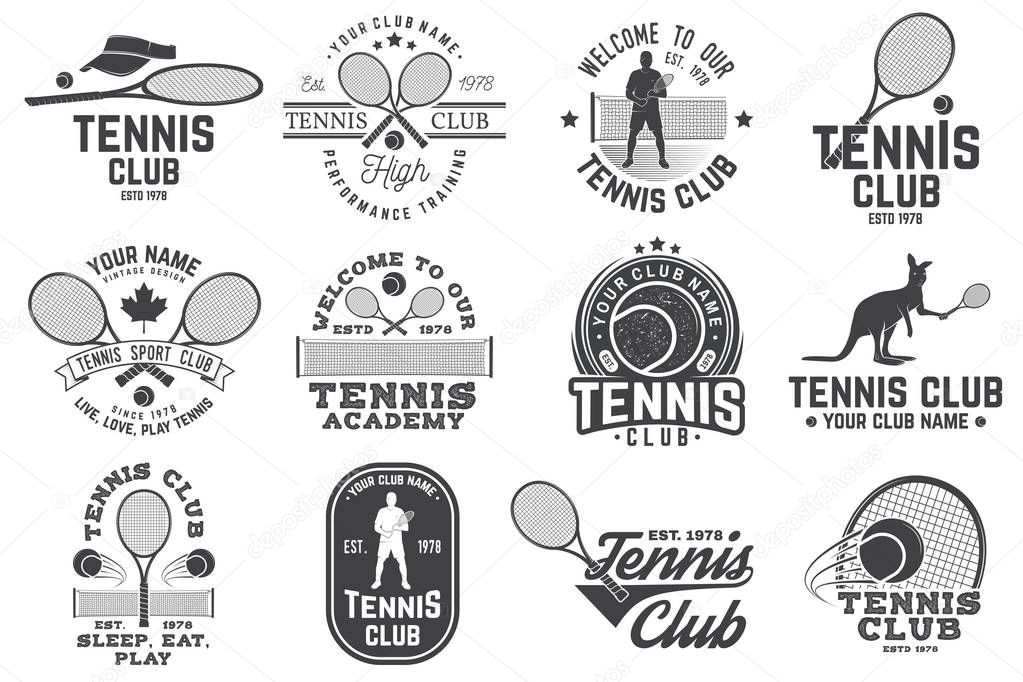 Set of Tennis club badges