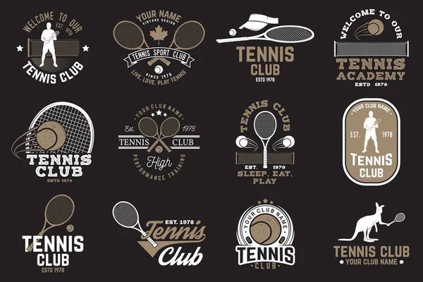 Set di badge da tennis club — Vettoriale Stock