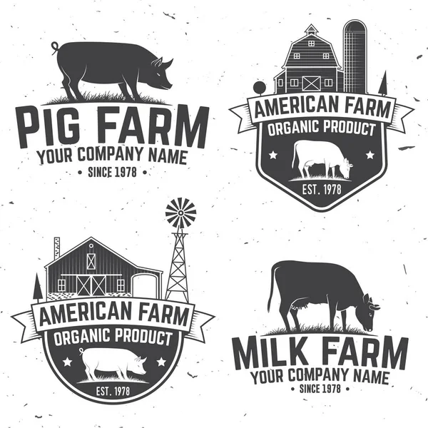 American Farm Badge o etiqueta. Ilustración vectorial . — Vector de stock