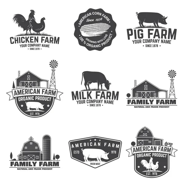 Американський ферми бейдж або етикетці. Векторні ілюстрації. — стоковий вектор