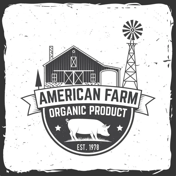 American Farm Badge ou Label. Ilustração vetorial . —  Vetores de Stock