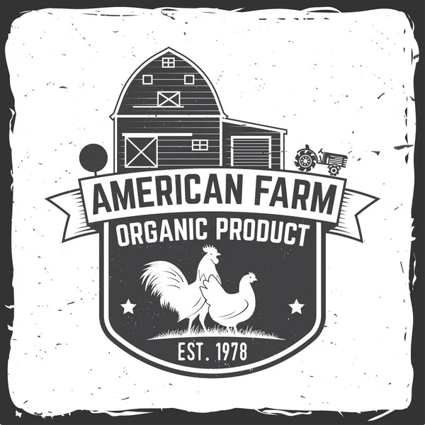 American Farm Badge or Label. Vector illustration. — Stock Vector