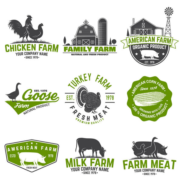 Значок или ярлык Американской фермы. Векторная иллюстрация
.