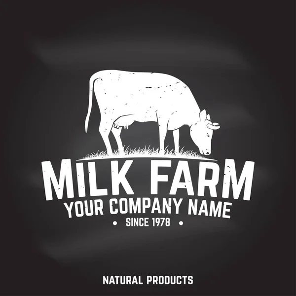 Insigne ou étiquette de ferme laitière . — Image vectorielle