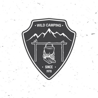 Vahşi aşırı macera kamp. Vektör çizim.