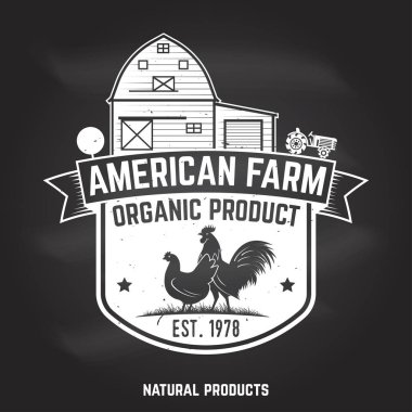 Amerikan çiftlik rozet veya etiket. Vektör çizim.