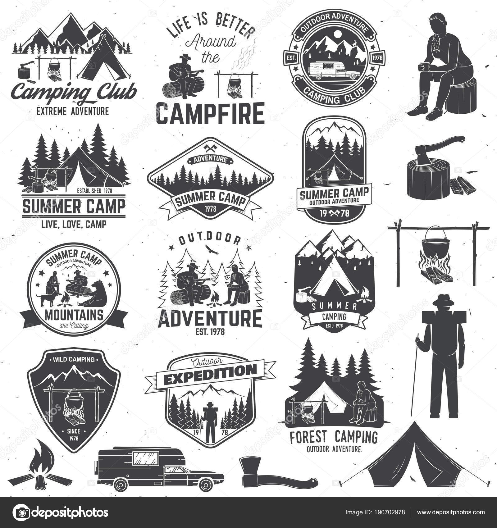 여름 캠프. 벡터 일러스트. 셔츠 나 로고 , 인쇄, 우표 혹은 티 에 대한 개념. 스톡 벡터 -  ©serdiuk.igor.gmail.com 190702978, image size:1600x1700