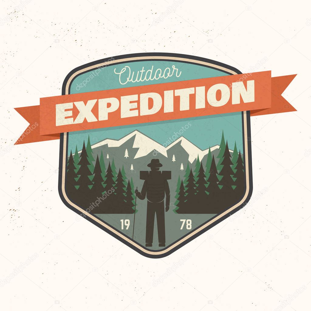 Outdoor expedition patch. Vector illustration.