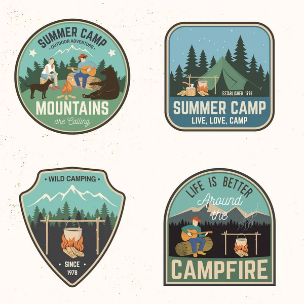 Summer camp. Vector illustration. Concept for shirt or logo, print, stamp or tee. — Stock Vector