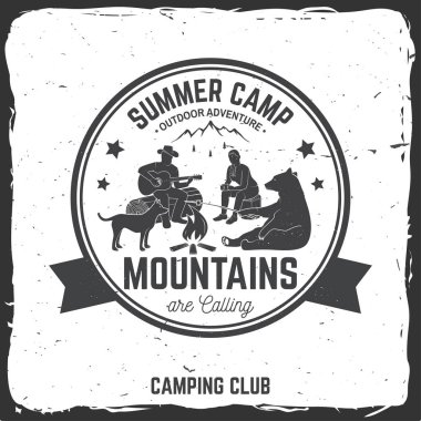Yaz kampı. Vektör çizim.