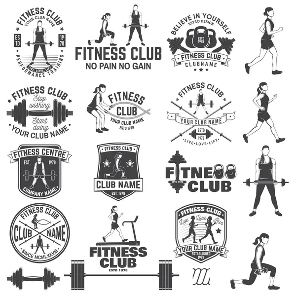 Fitness club κονκάρδες. Διάνυσμα. Για το γυμναστήριο κέντρα εμβλήματα, τα σημάδια γυμναστήριο και άλλοι. — Διανυσματικό Αρχείο