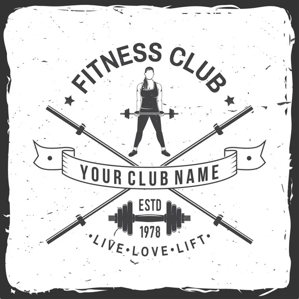 Placa del club de fitness. Vector. Para los emblemas de los centros de fitness, señales de gimnasio — Archivo Imágenes Vectoriales