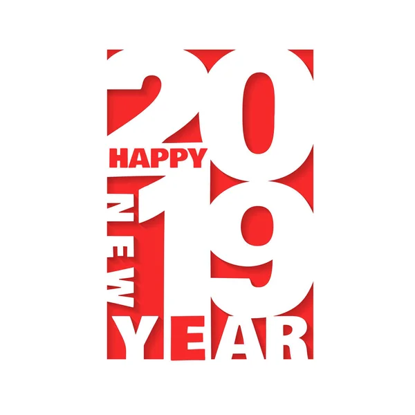2019 Feliz Año Nuevo tarjeta de felicitación — Vector de stock