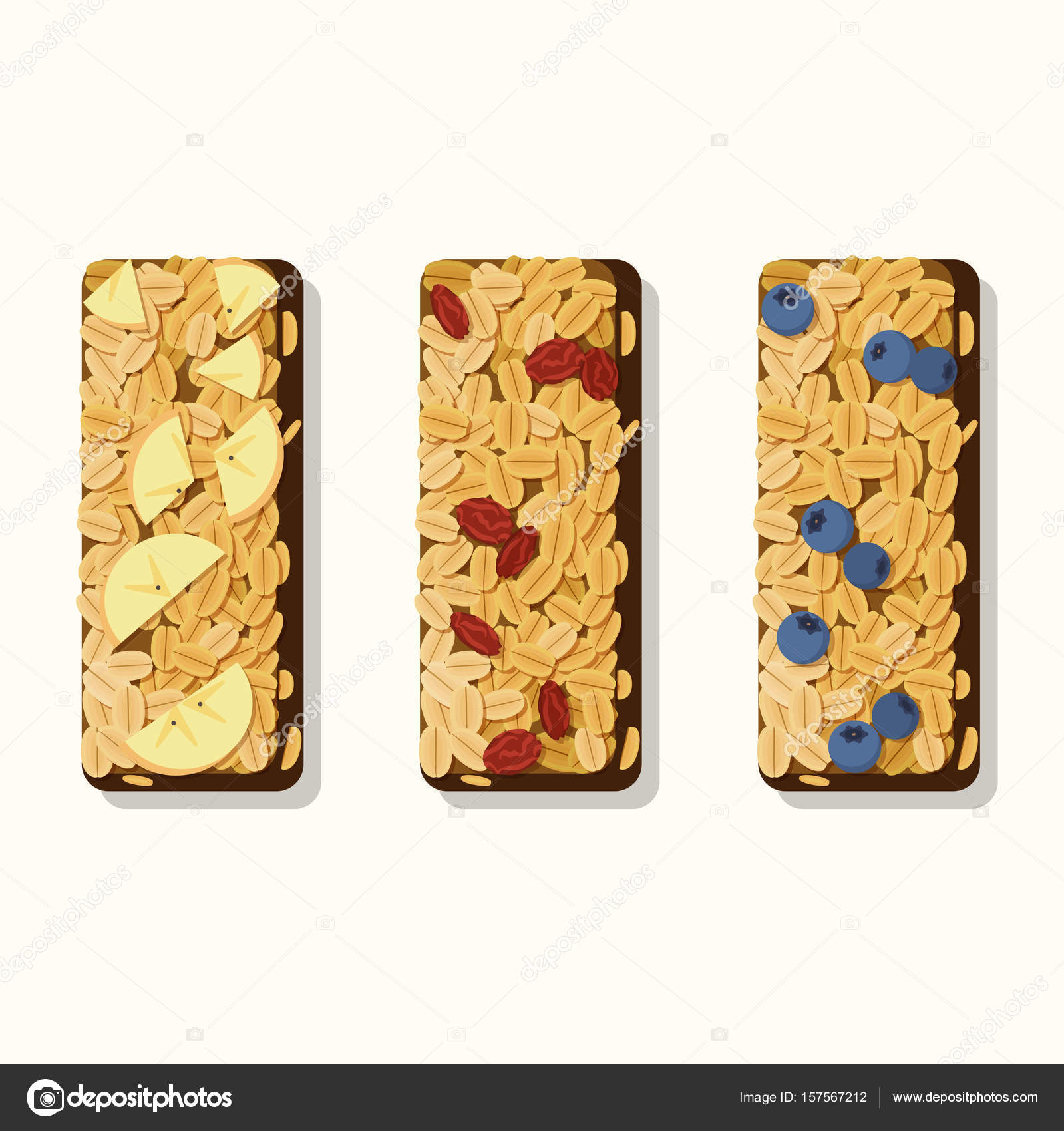Granola bar set — Stock Vector © unununij 157567212