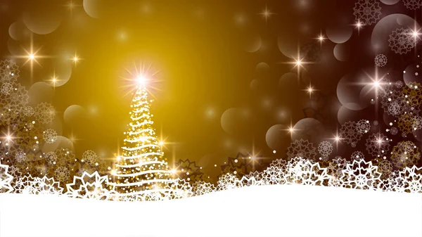 Año Nuevo Fondo Navidad Árbol Navidad Nieve Tarjeta Felicitación — Archivo Imágenes Vectoriales