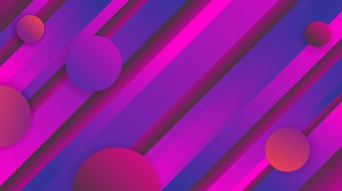 soyut arkaplan deseni, mavi ve pembe neon çizgiler ve bayrak için daireler, teknoloji, bilim, modern konsept sunumu