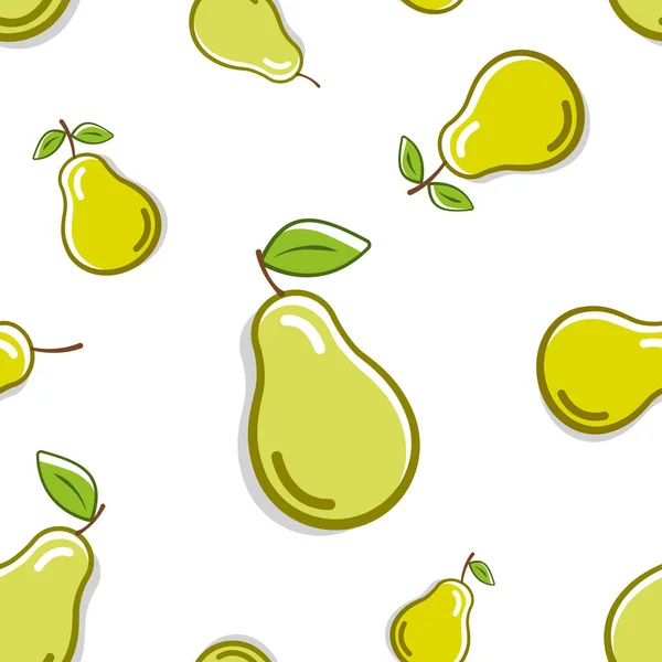 Pear Seamless Vector Pattern Isolated Fruit Illustration Great Wallpaper Textile — Stock Vector